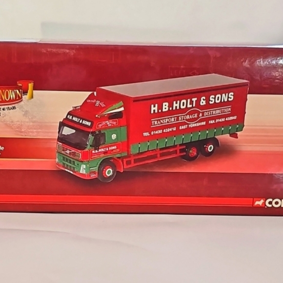 Corgi diecast model H B Holt trucking Volvo wheel rigid Curtainside new in box - Picture 2 of 8
